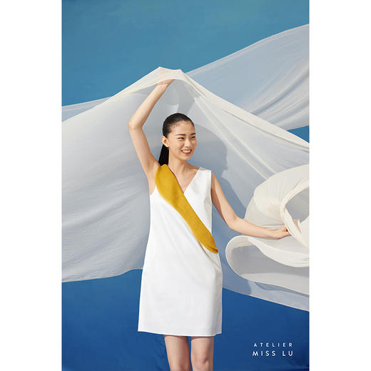 【云雀】少女感撞色层层拼纱阳光暖黄A字连衣裙/0000717A 商品图2