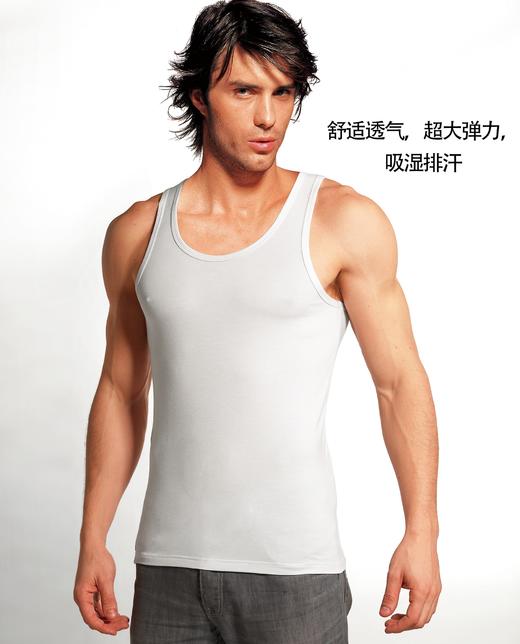 男士背心纯棉净色运动吸汗皮马棉舒适透气汗衫马甲打底（单件装）3588/3500/2565 商品图5