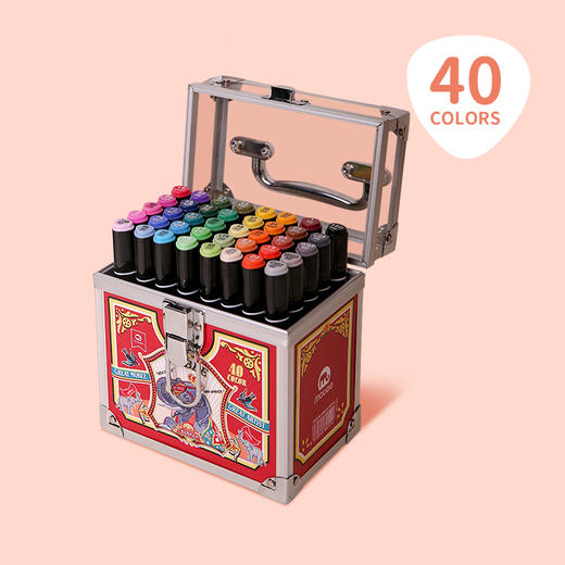 mobee马克笔套装40色 正版儿童双头手绘画画油性水彩笔 [福利品] 商品图0
