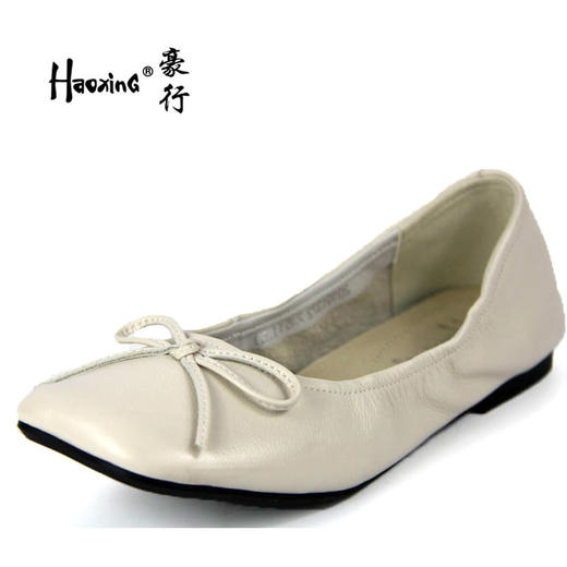 豪行春季新款20101372软底小皮鞋女鞋乐福鞋一脚蹬平跟单鞋豆豆鞋 商品图0