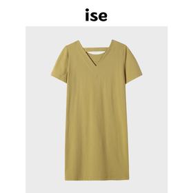 2楼ise新品简约显瘦纯色连衣裙