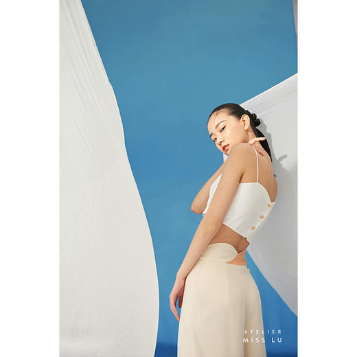 【星碎银河】夏日清凉圆弧爱心领纯白可爱小吊带/00197 商品图3