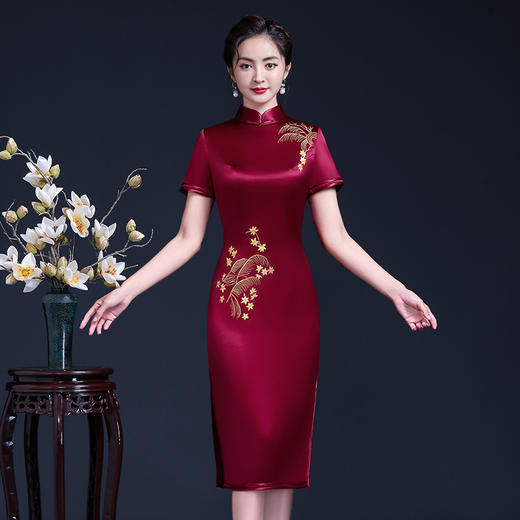 上海旗袍厂LHS-20490夏季结婚婚礼时尚洋气礼服大码连衣裙 商品图1