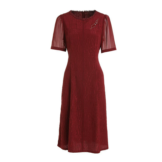 乔万尼夏季新款真丝桑蚕丝连衣裙高贵气质手工钉珠EI2E788 商品图4