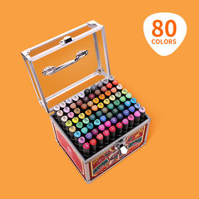 mobee马克笔套装80色 正版儿童手绘画画动漫油性水彩笔 [福利品]