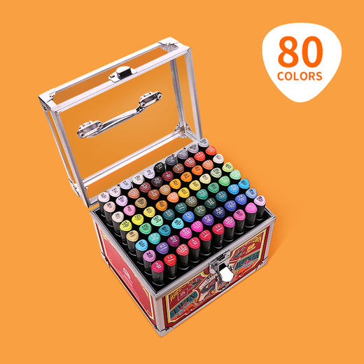 mobee马克笔套装80色 正版儿童手绘画画动漫油性水彩笔 [福利品] 商品图0