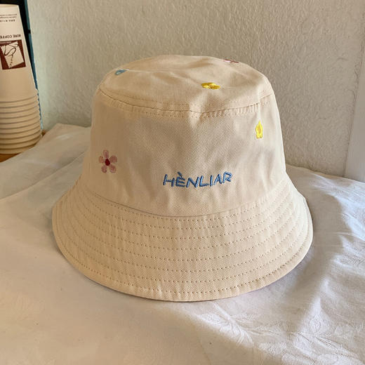 【六色可选】帽子女春秋季可爱花朵刺绣亲子渔夫帽韩版上衣防晒遮阳帽简约时尚盆帽 商品图5
