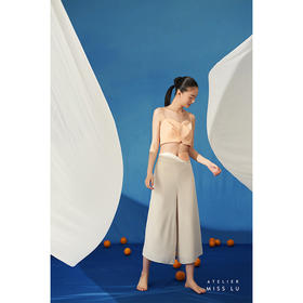 【星碎银河】夏日清凉圆弧爱心领奶橙可爱小吊带/00197A