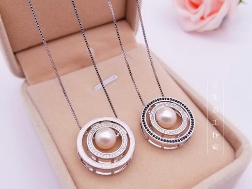 情侣同心缘创意珍珠项链 黑石款\磨砂款 商品图9