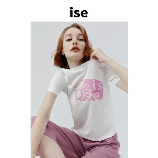2楼ise新品花朵字母印花T恤圆领休闲百搭显瘦上衣k2120905 商品图4
