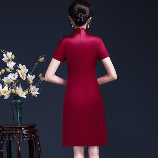 上海旗袍厂LHS-LHS2003新款旗袍妈妈装 婚宴母亲节连衣裙 商品图4