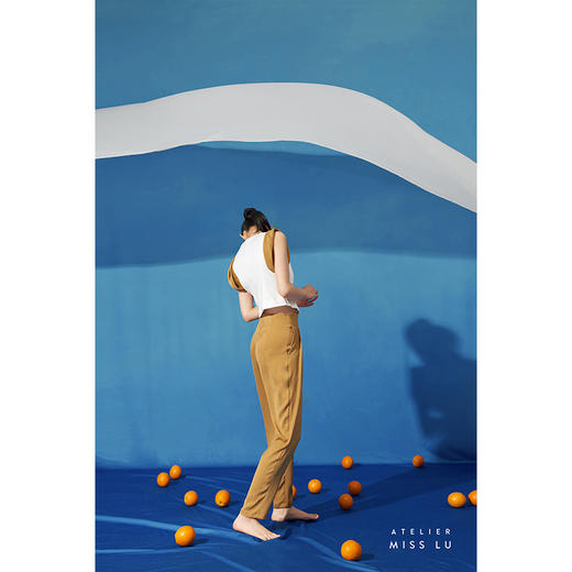 【木马】古铜黄撞色拼接卷袖遮肉百搭小马甲/00191A 商品图3