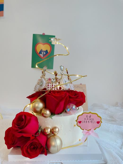 流星皇冠红玫瑰蛋糕-低糖处理无添加 商品图0