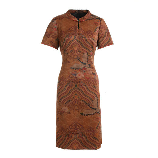 【云中飞鹤】【香云纱】乔万尼新款重磅真丝复古图腾高端连衣裙EI2E720 商品图4