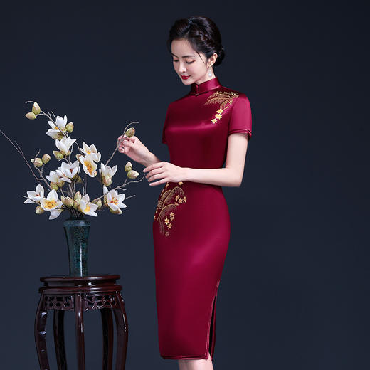 上海旗袍厂LHS-20490夏季结婚婚礼时尚洋气礼服大码连衣裙 商品图2