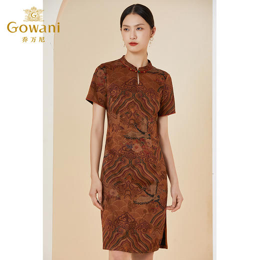 【云中飞鹤】【香云纱】乔万尼新款重磅真丝复古图腾高端连衣裙EI2E720 商品图2