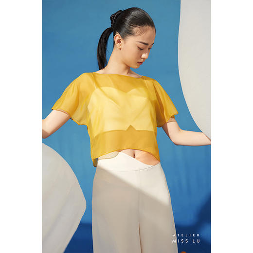 【绵沙冰】夏日防晒薄纱阳光暖黄遮肉小上衣/00193A 商品图1