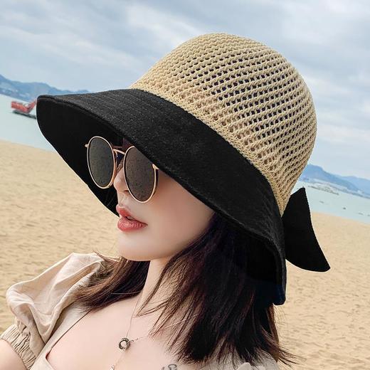 【时尚镂空针织拼接帽】夏季女镂空帽太阳帽防晒遮阳帽女士上衣渔夫帽子 商品图9