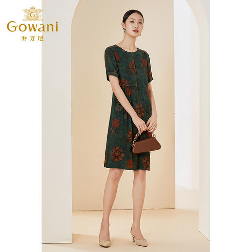 【绿华锦团】【香云纱】乔万尼夏季新款真丝连衣裙设计感EI2E738 商品图2