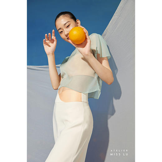 【绵沙冰】夏日防晒薄纱薄荷浅绿遮肉小上衣/00193 商品图2