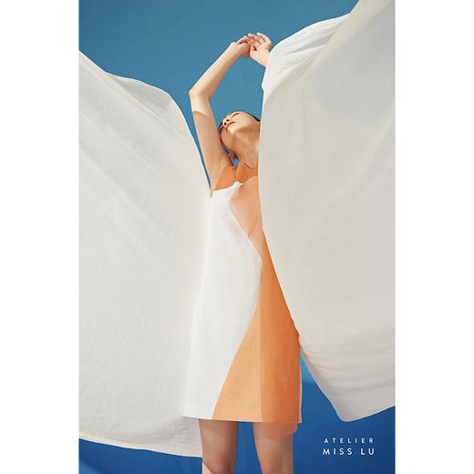 【橘子海】少女感多层拼纱撞色遮肉直筒连衣裙/0000715 商品图1