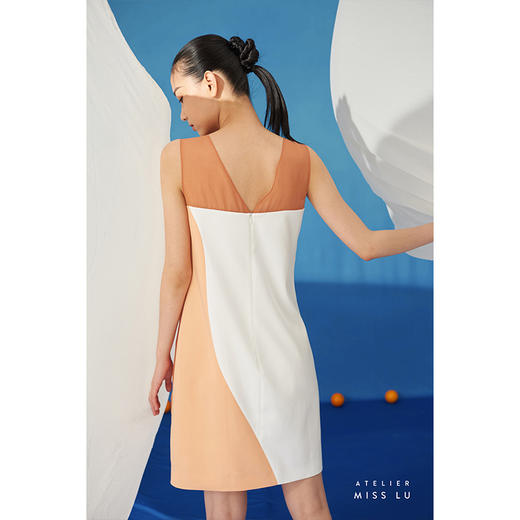 【橘子海】少女感多层拼纱撞色遮肉直筒连衣裙/0000715 商品图3