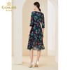 乔万尼新款真丝连衣裙系带拼接设计感优雅EI2E803 商品缩略图3