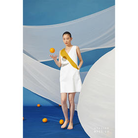 【云雀】少女感撞色层层拼纱阳光暖黄A字连衣裙/0000717A