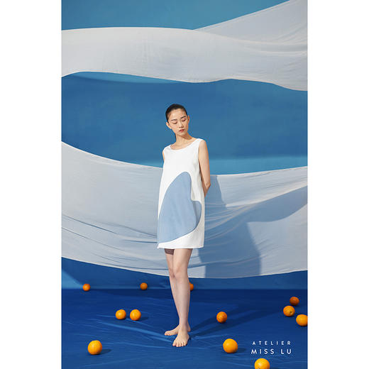 【云彩蒸汽机】少女感爱心撞色拼纱遮肉A字连衣裙/0000709 商品图1