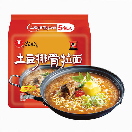 【五连包~土豆排骨味】农心拉面120g*5袋 商品图0