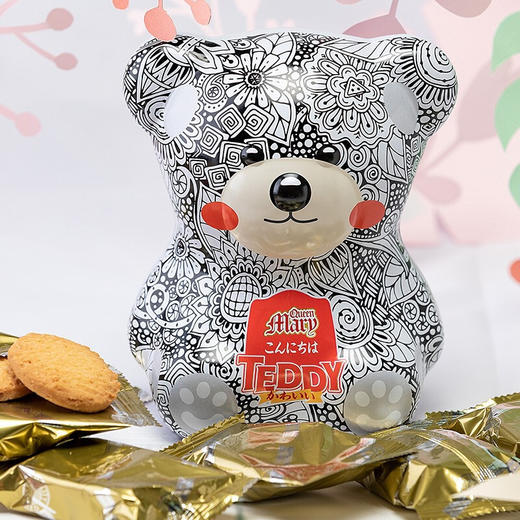 马来西亚金玛丽泰迪牛奶味曲奇饼干120g/150132 伴手礼存钱罐造型随机发货 商品图3