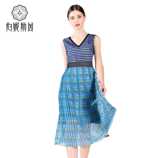 【伯妮斯茵】172S209--蓝色连衣裙--双色羽毛王冠--《太阳之子--印加》 商品图1