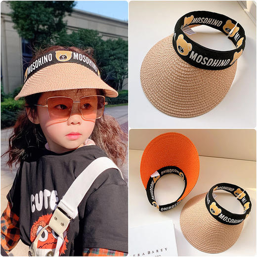 【儿童防晒空顶帽】女宝宝无顶草帽男童装帽子遮阳帽夏季薄款凉帽太阳帽 商品图2