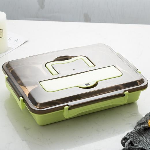 博尔乐乐视方形大号提手快餐盘五格（颜色随机） 商品图5