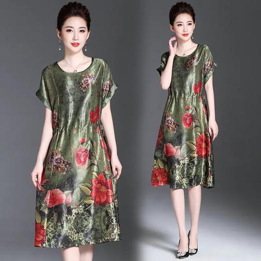 HXGR956 夏季新款圆领优雅印花连衣裙 商品图3