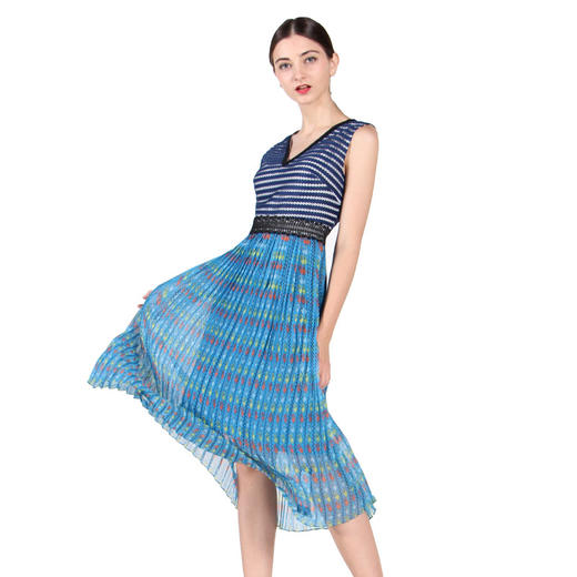 【伯妮斯茵】172S209--蓝色连衣裙--双色羽毛王冠--《太阳之子--印加》 商品图5