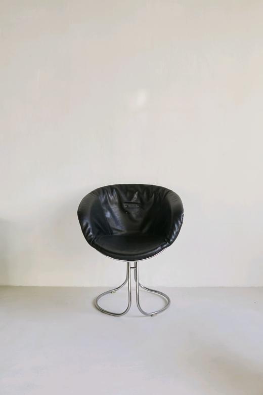 1970s PAM AM黑色皮质休闲椅 商品图2