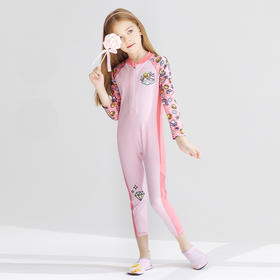 童丨bduck小黄鸭女童泳衣连体长袖长裤洋气中大童儿童泳衣【BK2151005-1】