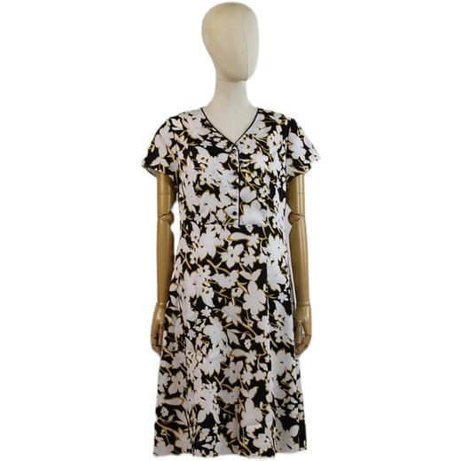 FOCALS福柯斯女装夏季新款轻熟a字圆领半袖收腰连衣裙20BX079MV 商品图4