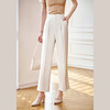 欧芮儿白色休闲裤女夏2021高腰显瘦时尚气质优雅垂坠感开叉直筒裤 商品缩略图2