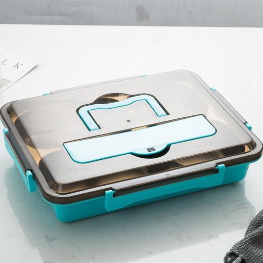 博尔乐乐视方形大号提手快餐盘五格（颜色随机） 商品图3