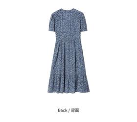 2楼ise 夏季新品V领系带收腰碎花连衣裙茶歇裙