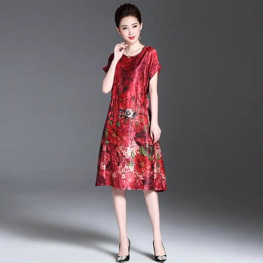 HXGR956 夏季新款圆领优雅印花连衣裙 商品图5