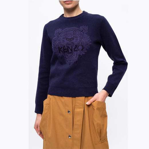 KENZO 高田贤三 女士 虎头印花卫衣 蓝色 FB52 PU584 3XA 76 商品图2