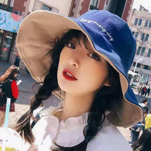 【大帽檐】帽子女夏季防晒双面渔夫帽雏菊上衣遮阳大帽檐盆帽 商品图6