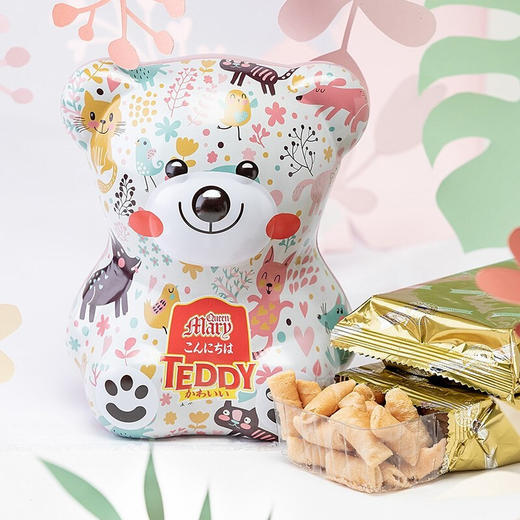 马来西亚金玛丽泰迪奶酪味爆浆注心卷饼干100g/150129 小熊造型随机 150129 商品图2