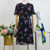 FOCALS福柯斯女装夏季新款圆领轻熟半袖收腰a字连衣裙2YBX258BZ 商品缩略图0
