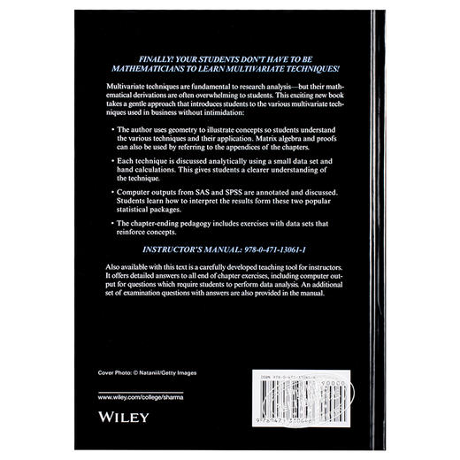 应用多元技术 Applied Multivariate Techniques 英文原版 Subhash Sharma Wiley 商品图1