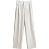 欧芮儿白色休闲裤女夏2021高腰显瘦时尚气质优雅垂坠感开叉直筒裤 商品缩略图3