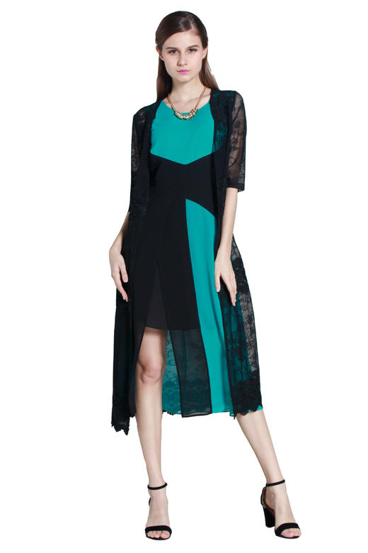 【伯妮斯茵】172S168--绿色连衣裙-《太阳之子--印加》胜利者的金耳环 商品图0